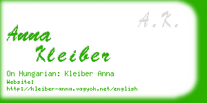 anna kleiber business card